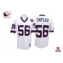 Mitchell and Ness New York Giants &56 Lawrence Taylor White Authentic Throwback NFL Jersey