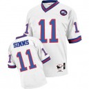 Mitchell and Ness New York Giants &11 Phil Simms White Authentic Throwback NFL Jersey