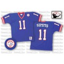 Mitchell and Ness New York Giants &11 Phil Simms Blue Authentic Throwback NFL Jersey