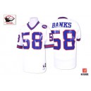 Mitchell and Ness New York Giants &58 Carl Banks White Authentic Throwback NFL Jersey