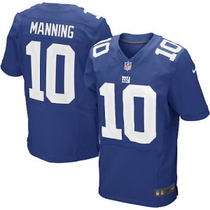 Hommes Nike New York Giants # 10 Eli Manning équipe élite Royal bleu couleur NFL Maillot Magasin