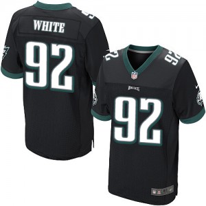 Eagles de Philadelphie Hommes Nike # 92 Reggie Blanc Élite noire remplaçant NFL Maillot Magasin