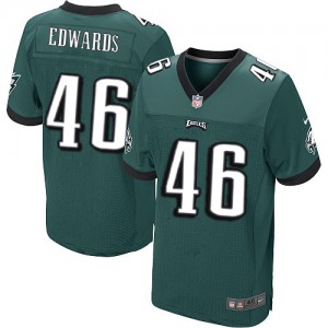 Eagles de Philadelphie Hommes Nike # 46 Herman Edwards minuit élite vert couleur NFL maillot de Team