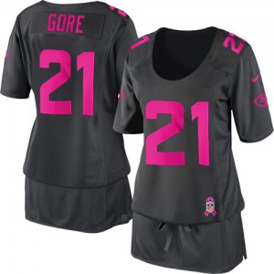 Femmes Nike San Francisco 49ers # 21 Frank Gore élite Dark Gris Breast Cancer Awareness NFL Maillot Magasin