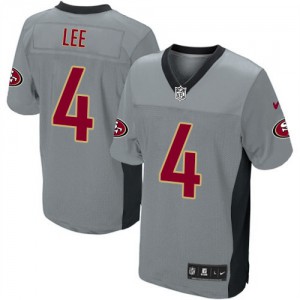 Hommes Nike San Francisco 49ers # 4 Andy Lee Élite gris ombre NFL Maillot Magasin