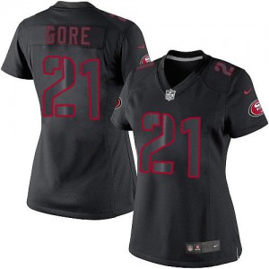 Femmes Nike San Francisco 49ers # 21 Frank Gore élite noir incidence NFL Maillot Magasin