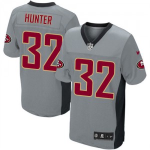 Hommes Nike San Francisco 49ers # 32 Kendall Hunter Élite gris ombre NFL Maillot Magasin