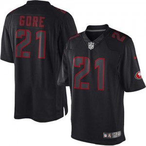 Hommes Nike San Francisco 49ers # 21 Frank Gore élite noir incidence NFL Maillot Magasin