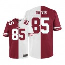 Men Nike San Francisco 49ers &85 Vernon Davis Elite Team/Road Two Tone NFL Jersey