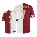 Men Nike San Francisco 49ers &7 Colin Kaepernick Elite Team/Road Two Tone Gold Number NFL Jersey