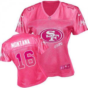 Femmes Nike San Francisco 49ers # 16 Joe Montana Élite rose 2012 MEF Fan NFL Maillot Magasin Femmes Nike San Francisco 49ers # 16 Joe Montana Élite rose 2012 MEF Fan NFL Maillot Magasin