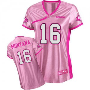 Nike San Francisco 49ers # 16 Joe Montana Élite femmes rose être Luv avait NFL maillot