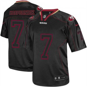 Hommes Nike San Francisco 49ers # Colin Kaepernick Élite 7 Lights Out noir NFL Maillot Magasin Hommes Nike San Francisco 49ers # Colin Kaepernick Élite 7 Lights Out noir NFL Maillot Magasin