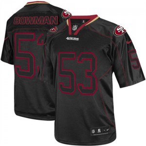 Hommes Nike San Francisco 49ers # 53 NaVorro Bowman élite Lights Out noir NFL Maillot Magasin Hommes Nike San Francisco 49ers # 53 NaVorro Bowman élite Lights Out noir NFL Maillot Magasin