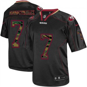 Hommes Nike San Francisco 49ers # 7 Colin Kaepernick Élite noire Camo Fashion NFL Maillot Magasin