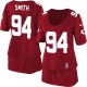 Women Nike San Francisco 49ers &94 Justin Smith Elite Red Breast Cancer Awareness NFL Jersey