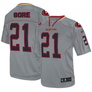 Hommes Nike San Francisco 49ers # 21 Frank Gore élite Lights Out gris NFL Maillot Magasin