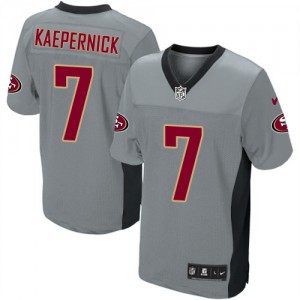 Hommes Nike San Francisco 49ers # 7 Colin Kaepernick Élite gris ombre NFL Maillot Magasin