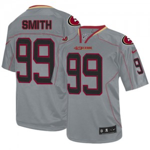 Hommes Nike San Francisco 49ers # 99 Aldon Smith élite Lights Out gris NFL Maillot Magasin