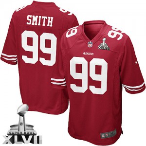 Nike de jeunesse San Francisco 49ers # 99 Aldon Smith élite rouge équipe couleur Super Bowl XLVII NFL Maillot Magasin