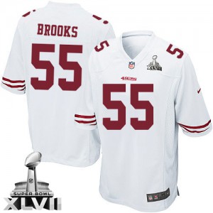 Nike de jeunesse San Francisco 49ers # 55 Ahmad Brooks Élite blanc Super Bowl XLVII NFL Maillot Magasin