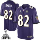 Youth Nike Baltimore Ravens &82 Torrey Smith Elite Purple Team Color Super Bowl XLVII NFL Jersey