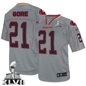 Nike de jeunesse San Francisco 49ers # 21 Frank Gore élite Lights Out gris Super Bowl XLVII NFL Maillot Magasin
