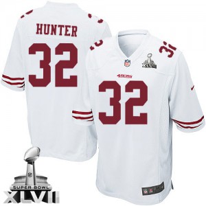 Nike de jeunesse San Francisco 49ers # 32 Kendall Hunter Élite blanc Super Bowl XLVII NFL Maillot Magasin