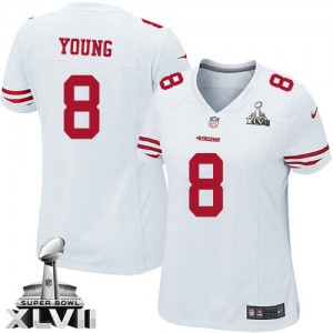 Femmes Nike San Francisco 49ers # 8 Steve Young Élite blanc Super Bowl XLVII NFL Maillot Magasin Femmes Nike San Francisco 49ers # 8 Steve Young Élite blanc Super Bowl XLVII NFL Maillot Magasin