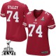 Women Nike San Francisco 49ers &74 Joe Staley Elite Red Team Color Super Bowl XLVII NFL Jersey