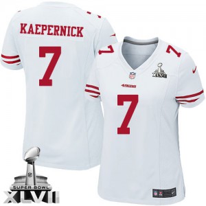 Femmes Nike San Francisco 49ers # 7 Colin Kaepernick Élite blanc Super Bowl XLVII NFL Maillot Magasin Femmes Nike San Francisco 49ers # 7 Colin Kaepernick Élite blanc Super Bowl XLVII NFL Maillot Magasin