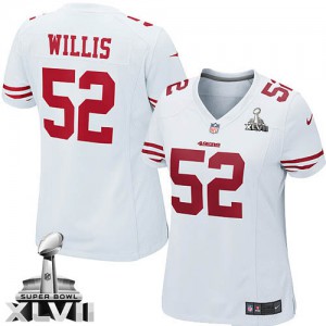 Femmes Nike San Francisco 49ers # 52 Patrick Willis Élite blanc Super Bowl XLVII NFL Maillot Magasin Femmes Nike San Francisco 49ers # 52 Patrick Willis Élite blanc Super Bowl XLVII NFL Maillot Magasin