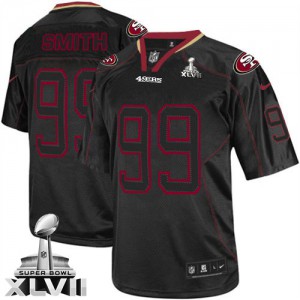 Hommes Nike San Francisco 49ers # 99 Aldon Smith élite Lights Out noir Super Bowl XLVII NFL Maillot Magasin