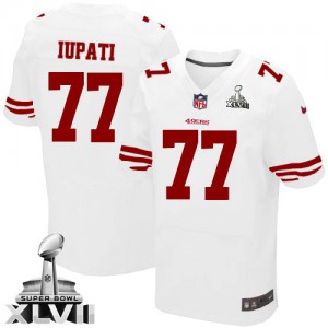 Hommes Nike San Francisco 49ers # 77 Mike Iupati Élite blanc Super Bowl XLVII NFL Maillot Magasin Hommes Nike San Francisco 49ers # 77 Mike Iupati Élite blanc Super Bowl XLVII NFL Maillot Magasin