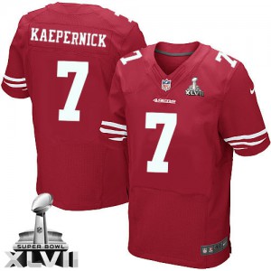 Hommes Nike couleur Super Bowl XLVII NFL maillot de l'équipe des 49ers de San Francisco # 7 Colin Kaepernick Élite rouge Hommes Nike couleur Super Bowl XLVII NFL maillot de l'équipe des 49ers de San Francisco # 7 Colin Kaepernick Élite rouge