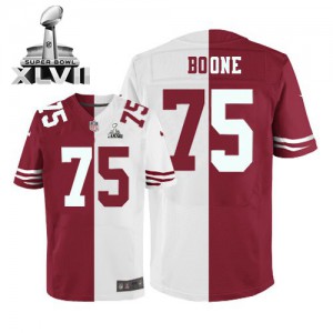 Hommes Nike San Francisco 49ers # 75 Alex Boone équipe/route élite deux ton Super Bowl XLVII NFL Maillot Magasin