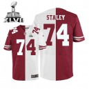 Men Nike San Francisco 49ers &74 Joe Staley Elite Team/Road Two Tone Super Bowl XLVII NFL Jersey
