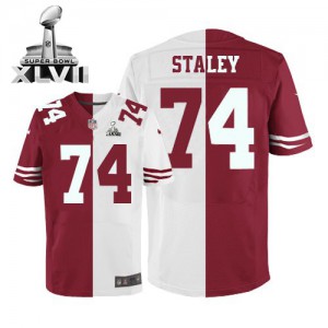 Hommes Nike San Francisco 49ers # 74 Joe Staley équipe/route élite deux ton Super Bowl XLVII NFL Maillot Magasin