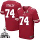 Men Nike San Francisco 49ers &74 Joe Staley Elite Red Team Color Super Bowl XLVII NFL Jersey