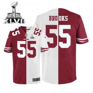 Hommes Nike San Francisco 49ers # 55 Ahmad Brooks Team/route élite deux ton Super Bowl XLVII NFL Maillot Magasin