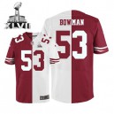 Men Nike San Francisco 49ers &53 NaVorro Bowman Elite Team/Road Two Tone Super Bowl XLVII NFL Jersey