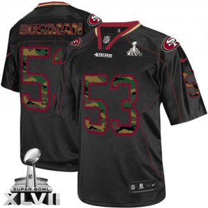 Hommes Nike San Francisco 49ers # 53 NaVorro Bowman Élite noire Camo mode Super Bowl XLVII NFL Maillot Magasin Hommes Nike San Francisco 49ers # 53 NaVorro Bowman Élite noire Camo mode Super Bowl XLVII NFL Maillot Magasin
