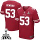 Men Nike San Francisco 49ers &53 NaVorro Bowman Elite Red Team Color Super Bowl XLVII NFL Jersey