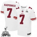 Men Nike San Francisco 49ers &7 Colin Kaepernick Elite White Super Bowl XLVII NFL Jersey
