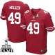 Men Nike San Francisco 49ers &49 Bruce Miller Elite Red Team Color Super Bowl XLVII NFL Jersey