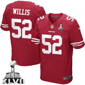 Hommes Nike couleur Super Bowl XLVII NFL maillot de l'équipe des 49ers de San Francisco # 52 Patrick Willis Élite rouge Hommes Nike couleur Super Bowl XLVII NFL maillot de l'équipe des 49ers de San Francisco # 52 Patrick Willis Élite rouge
