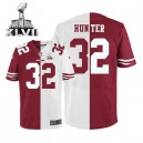 Men Nike San Francisco 49ers &32 Kendall Hunter Elite Team/Road Two Tone Super Bowl XLVII NFL Jersey