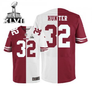 Hommes Nike San Francisco 49ers # 32 Kendall Hunter Élite Team/route deux ton Super Bowl XLVII NFL Maillot Magasin