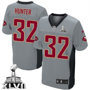 Hommes Nike San Francisco 49ers # 32 Kendall Hunter Élite gris ombre Super Bowl XLVII NFL Maillot Magasin Hommes Nike San Francisco 49ers # 32 Kendall Hunter Élite gris ombre Super Bowl XLVII NFL Maillot Magasin
