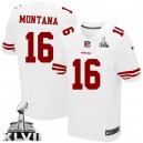 Men Nike San Francisco 49ers &16 Joe Montana Elite White Super Bowl XLVII NFL Jersey